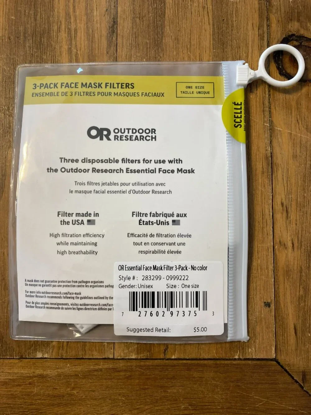 OR Outdoor Research essential face mask filter 3 pack x3 disposable NEW SEALED